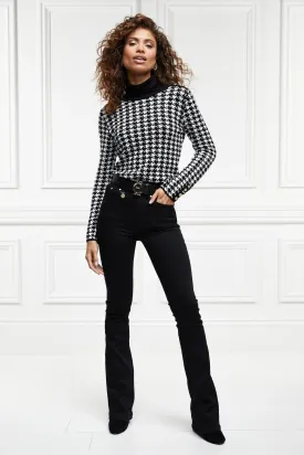 Holland Cooper Classic Roll Neck Ladies Knitwear in Houndstooth