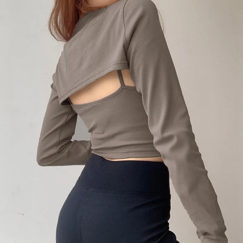 Hollow Knit Top Sweater Women Party Navel Slim Ribbed Summer Lady Shirts