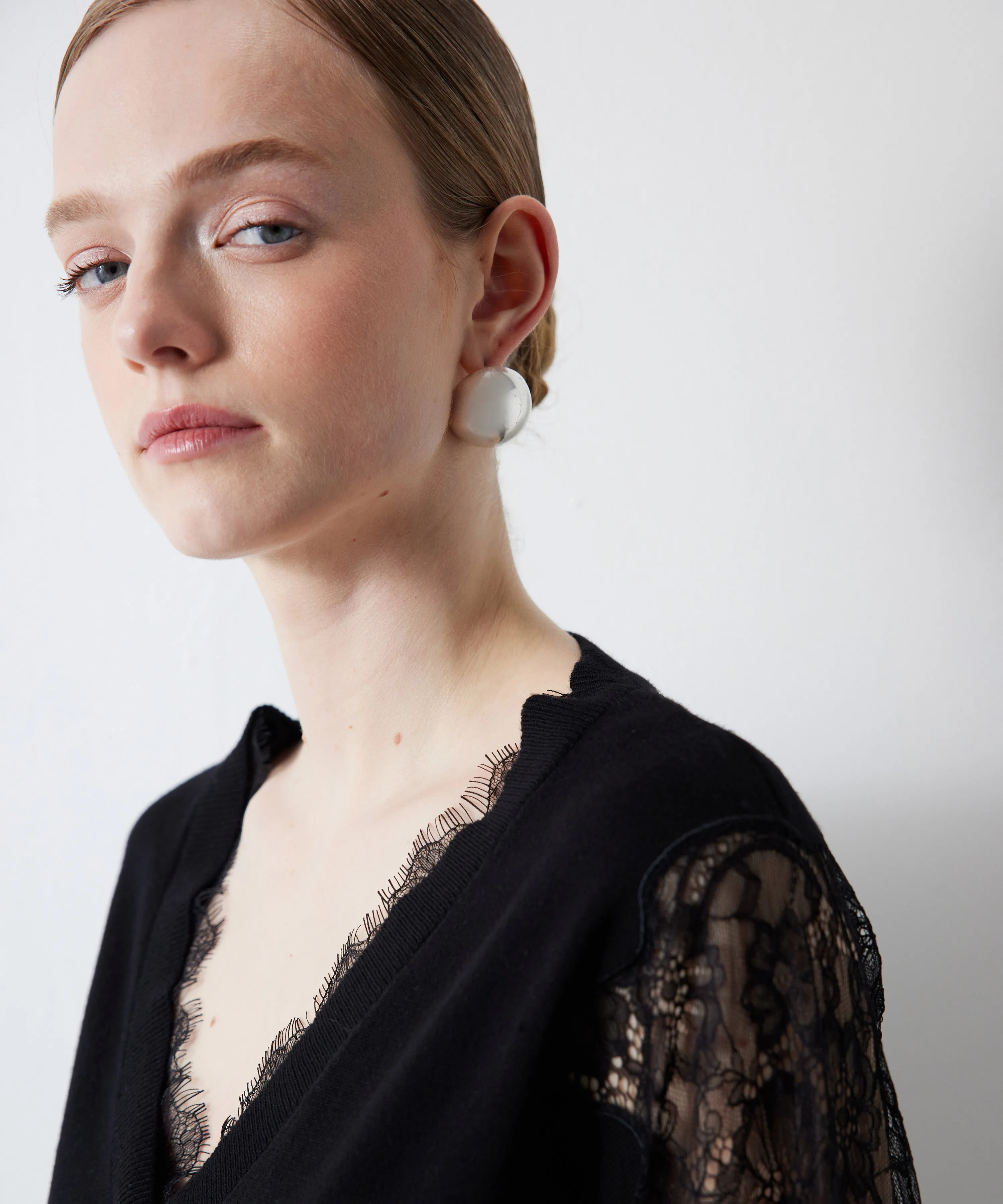 Ipekyol Lace Garnished Knitwear Black