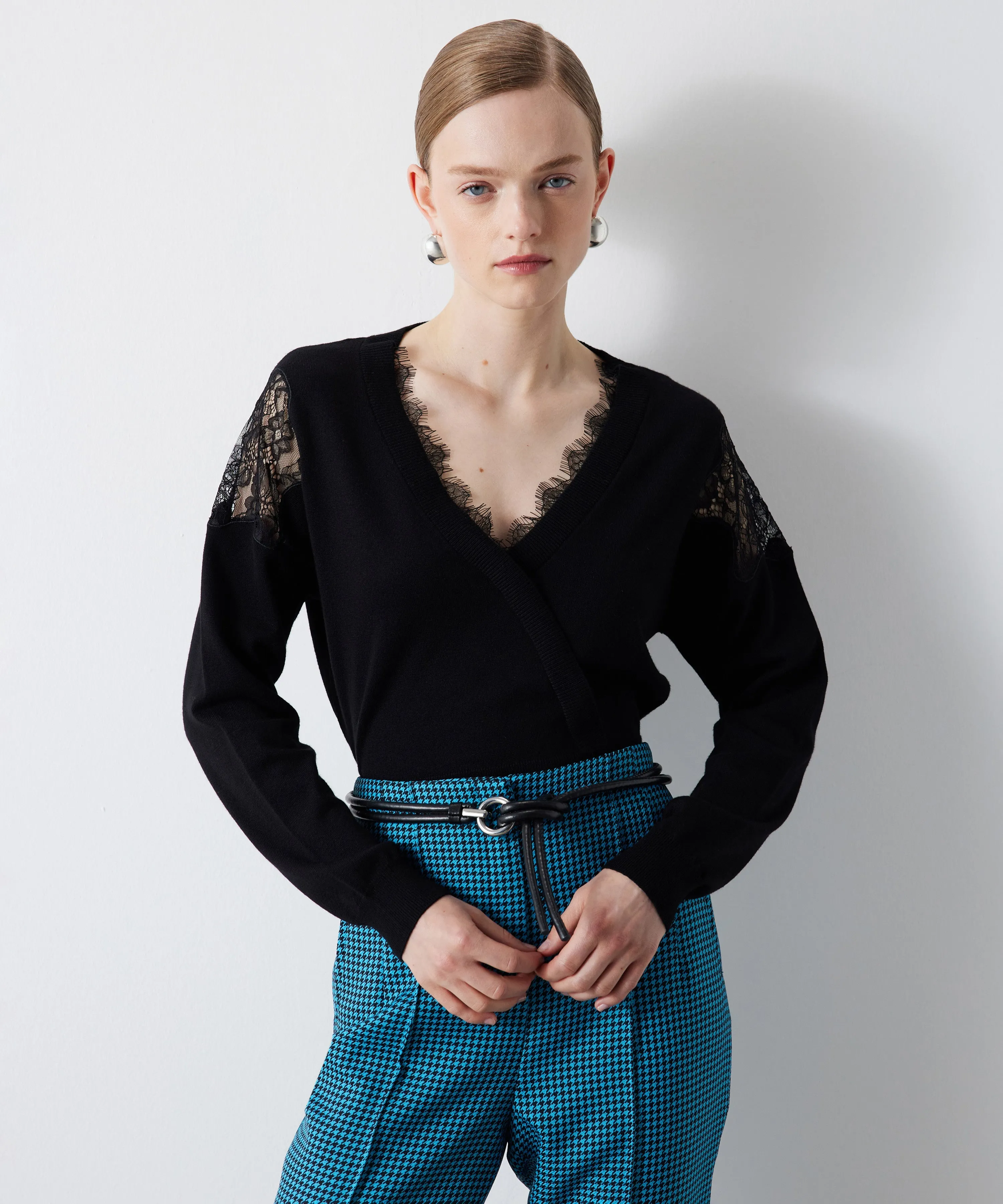 Ipekyol Lace Garnished Knitwear Black