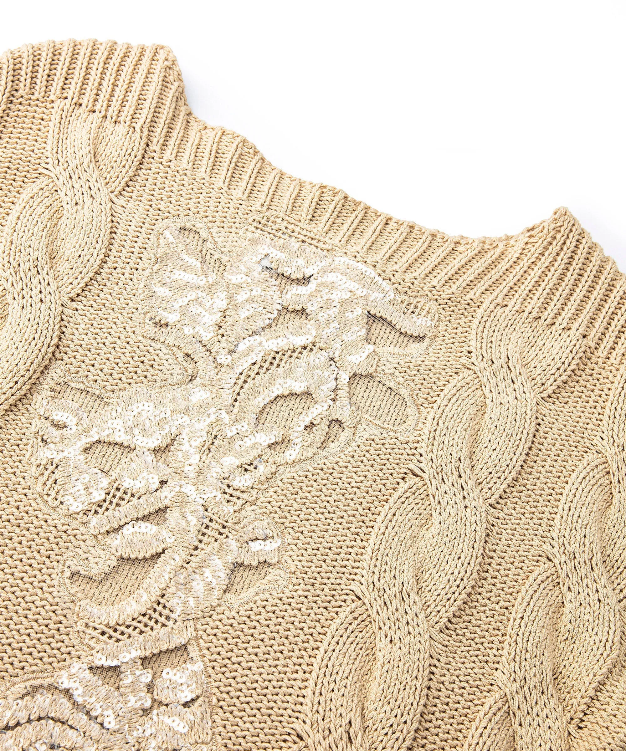 Ipekyol Sequin-Embroidered Knitwear Natural