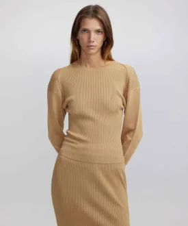 Ipekyol Waist-Tied Ribbed Knitwear Light Brown