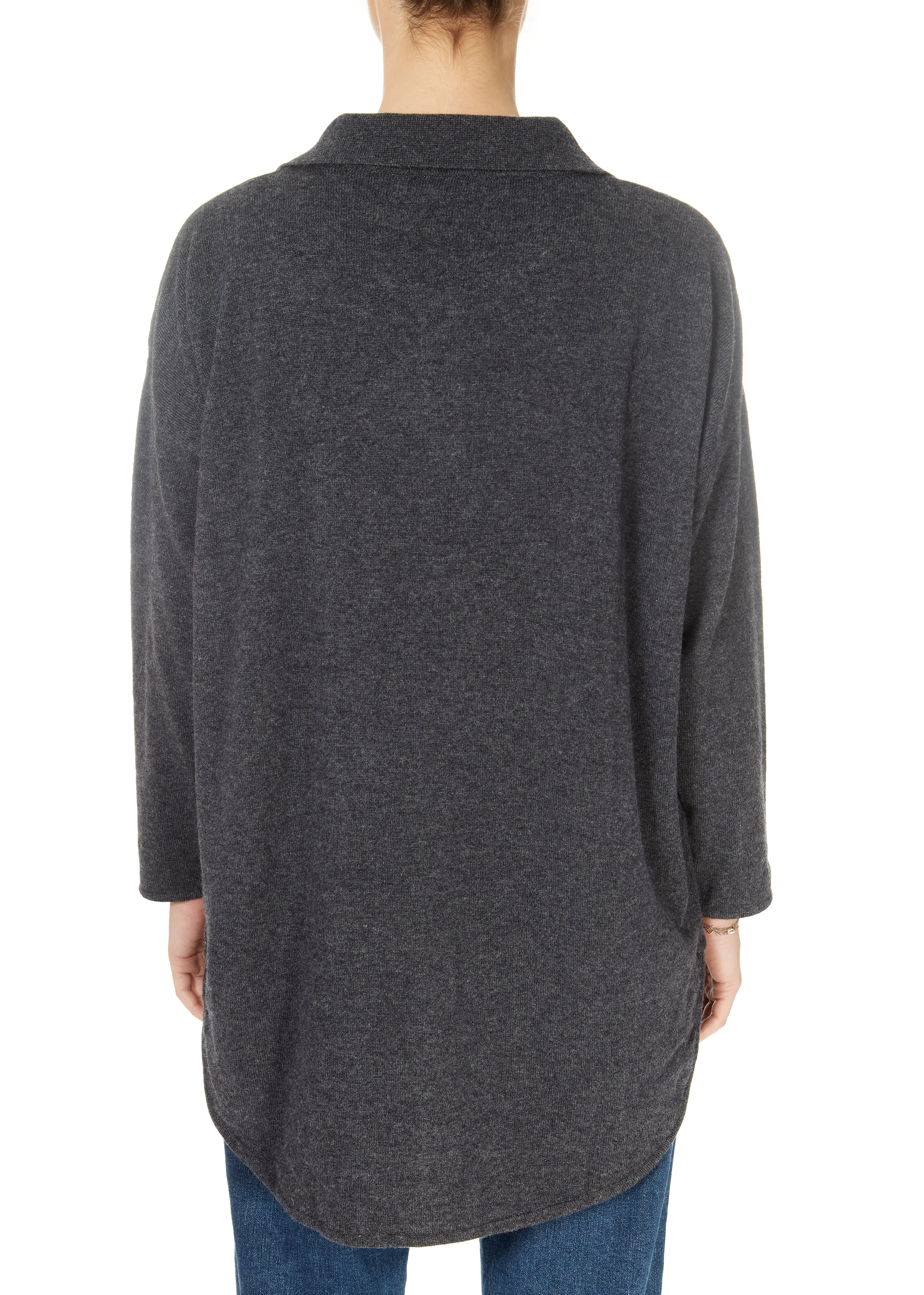 Jessimara Knitwear Tammy Graphite Marl Overshirt