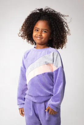 Joah Love Evans Purple Velour Girls Sweatshirt