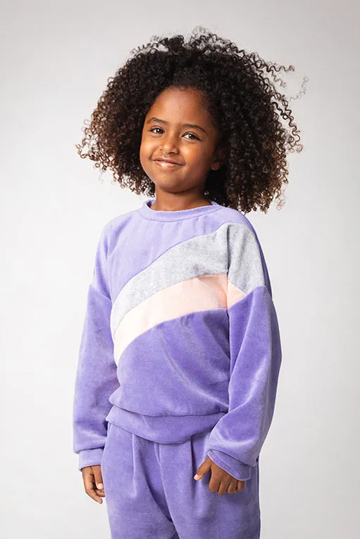 Joah Love Evans Purple Velour Girls Sweatshirt