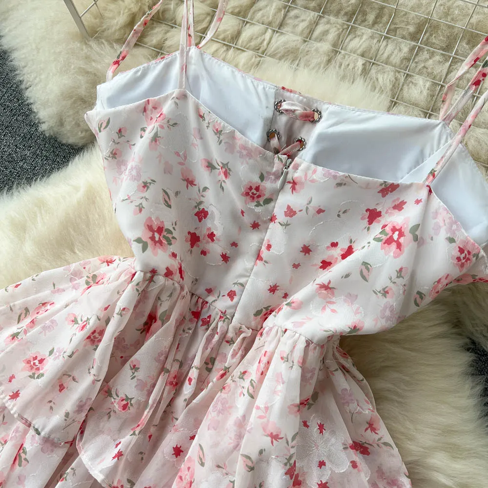 Korean Style Floral Ruffled Dress