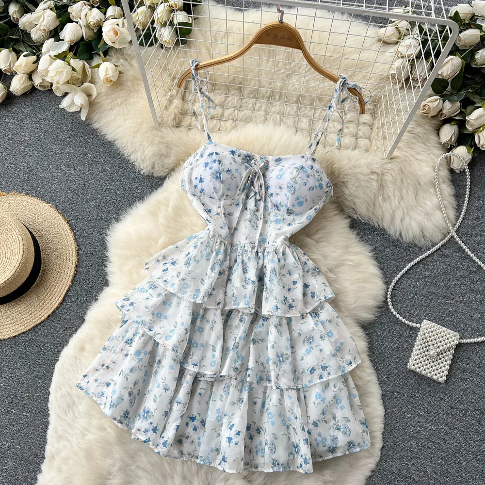 Korean Style Floral Ruffled Dress