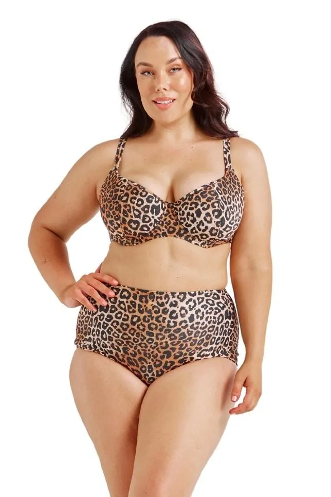 Leopard High Waisted Bikini Bottoms | Sustainable Swimwear