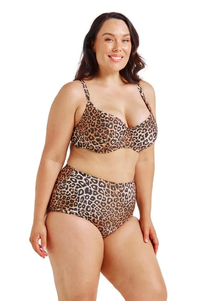 Leopard High Waisted Bikini Bottoms | Sustainable Swimwear