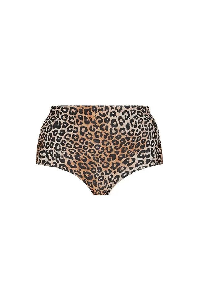 Leopard High Waisted Bikini Bottoms | Sustainable Swimwear