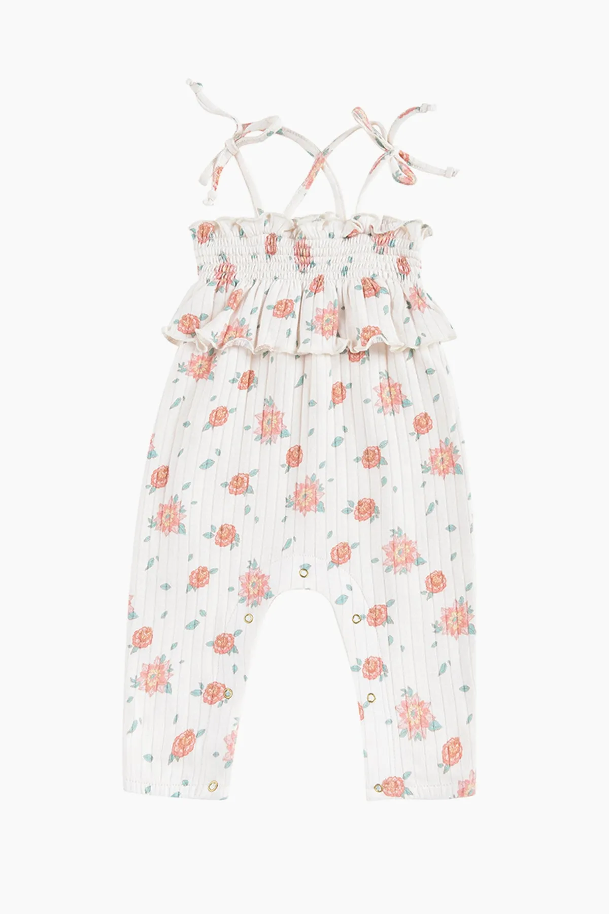 Louise Misha Abha Baby Girls Jumpsuit - Off White Flowers (Size 12M left)