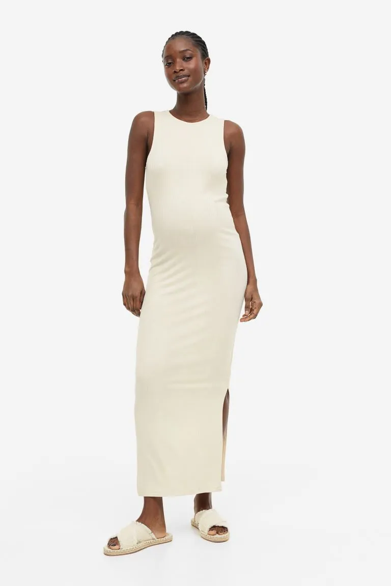 MAMA Ribbed dress H&M