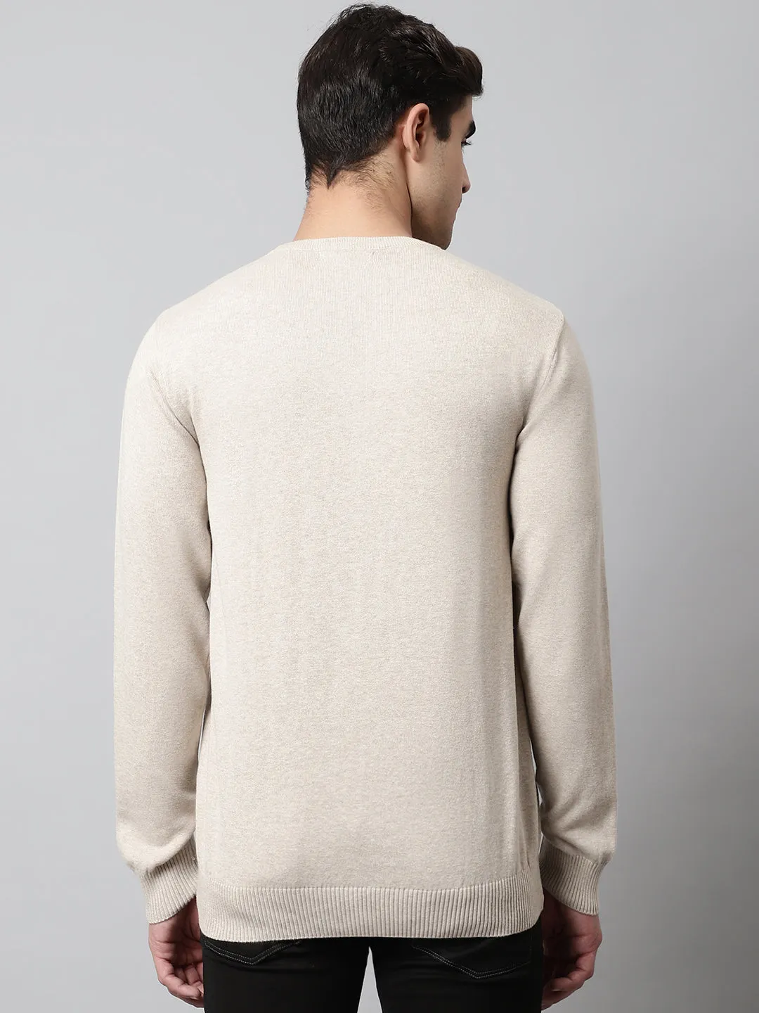 Mens Ecru Melange Sweater