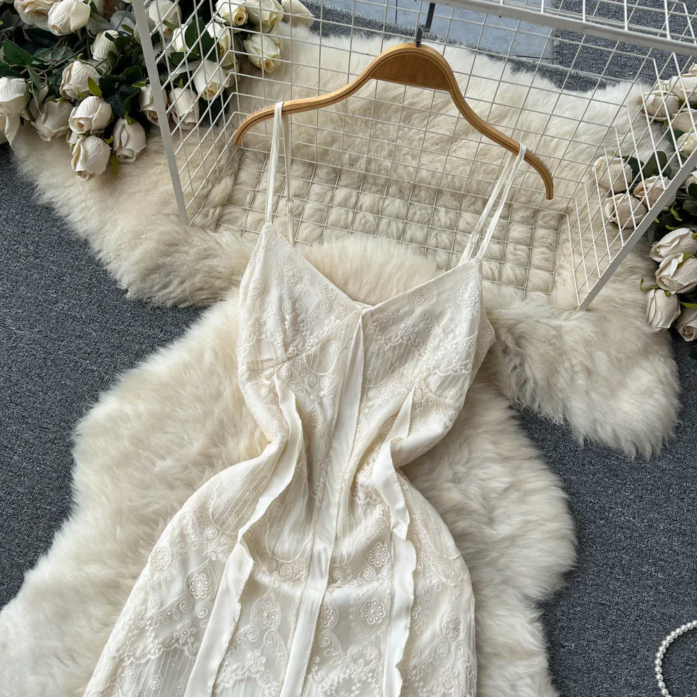 Mori Embroidery Lace Slip Dress