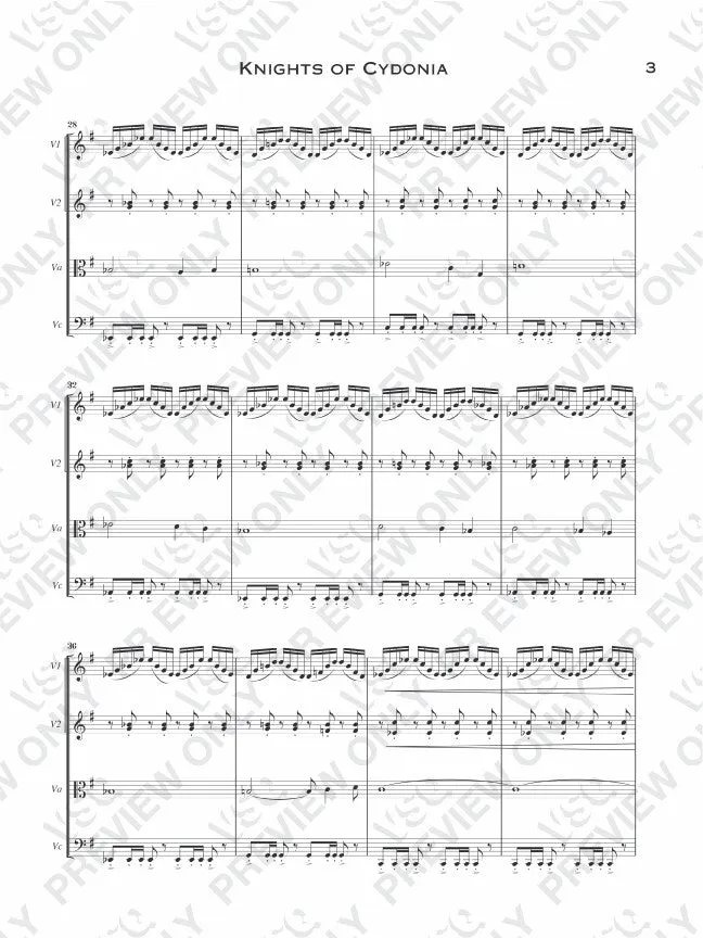 Muse's "Knights of Cydonia" as Arranged for VSQ (Sheet Music)