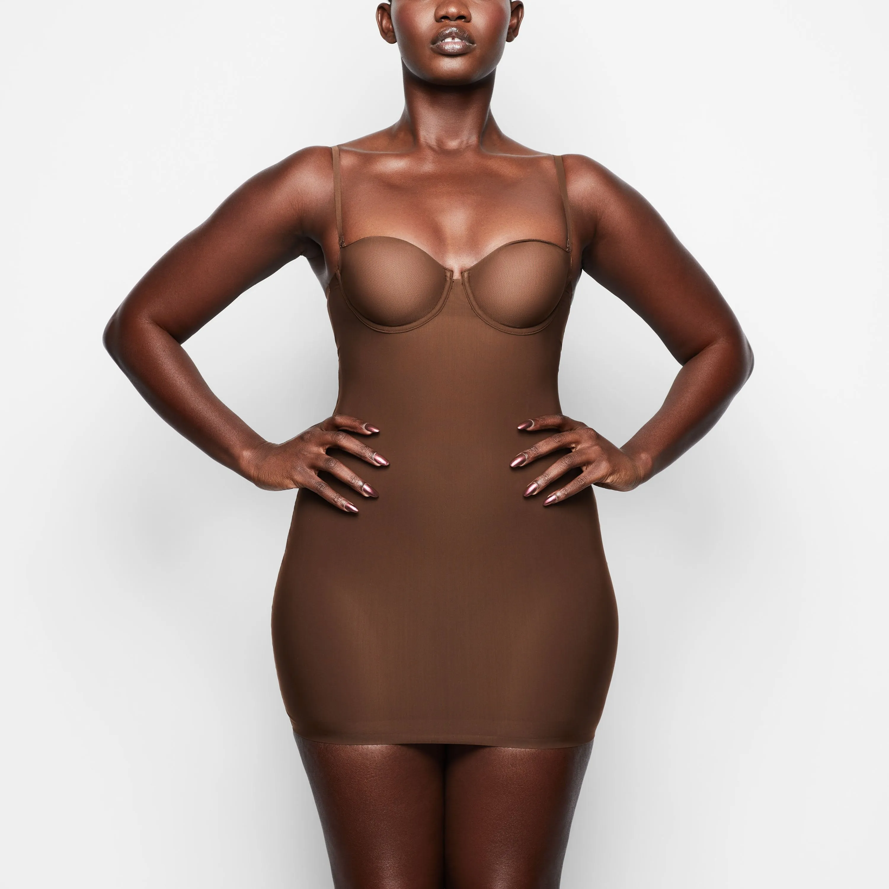 NAKED CONVERTIBLE SLIP DRESS | SMOKEY QUARTZ