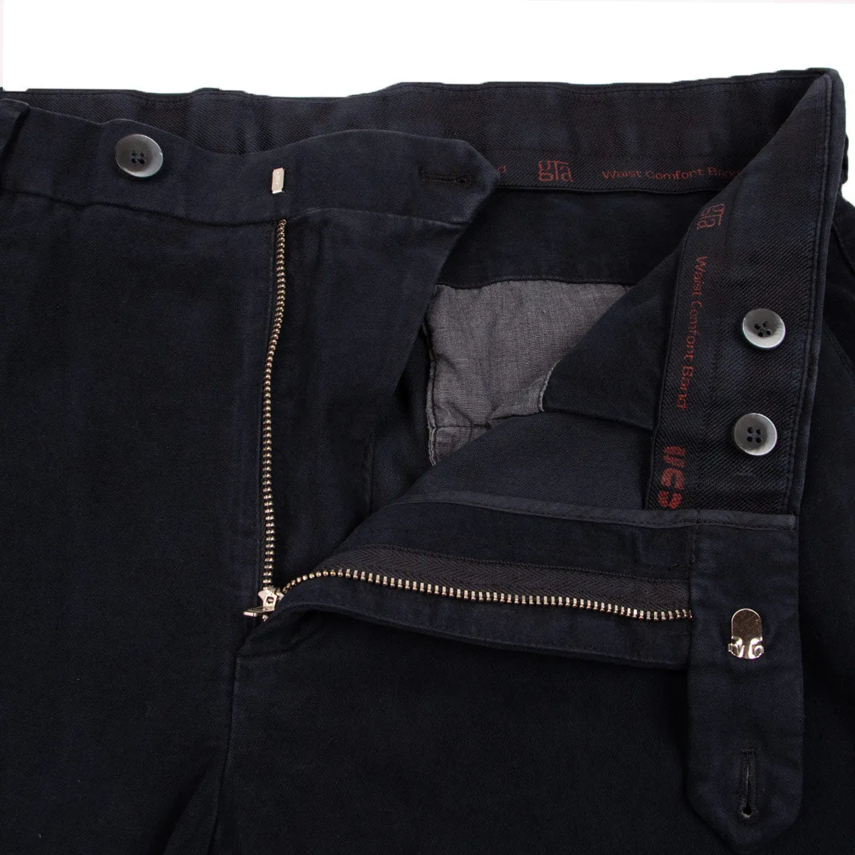 Navy Moleskin Cotton Stretch Chinos