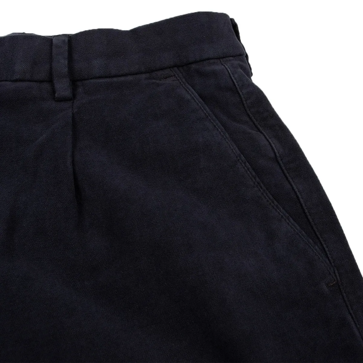 Navy Moleskin Cotton Stretch Chinos