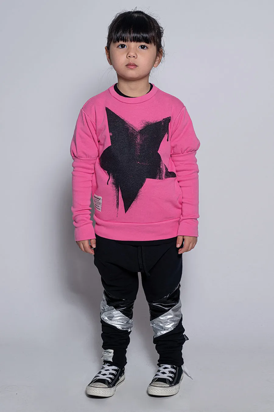 Nununu Falling Star Magic Girls Sweatshirt - Hot Pink