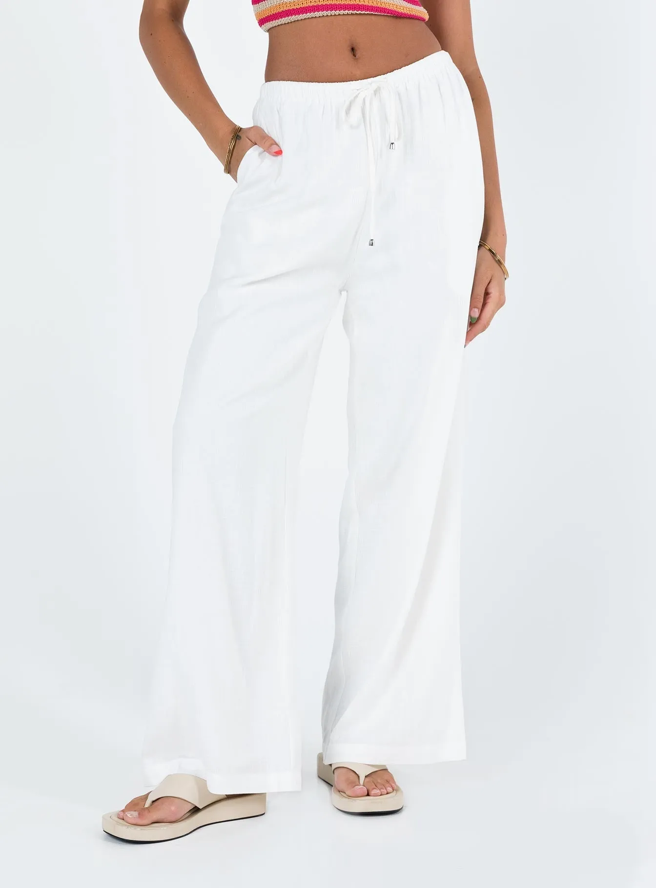 Ogilvie Linen Blend Pants White Petite