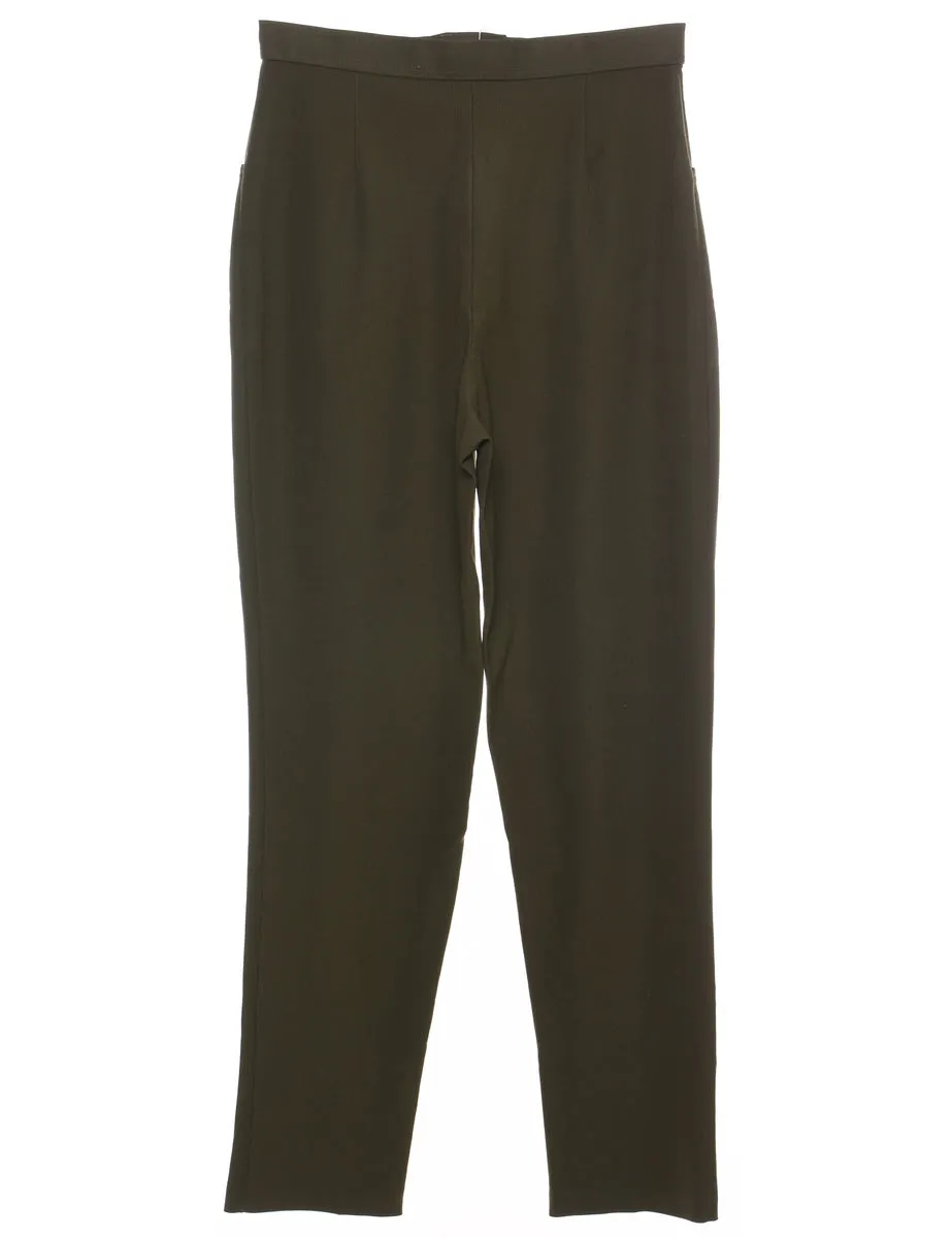 Olive Green Tapered Trousers - W28 L30