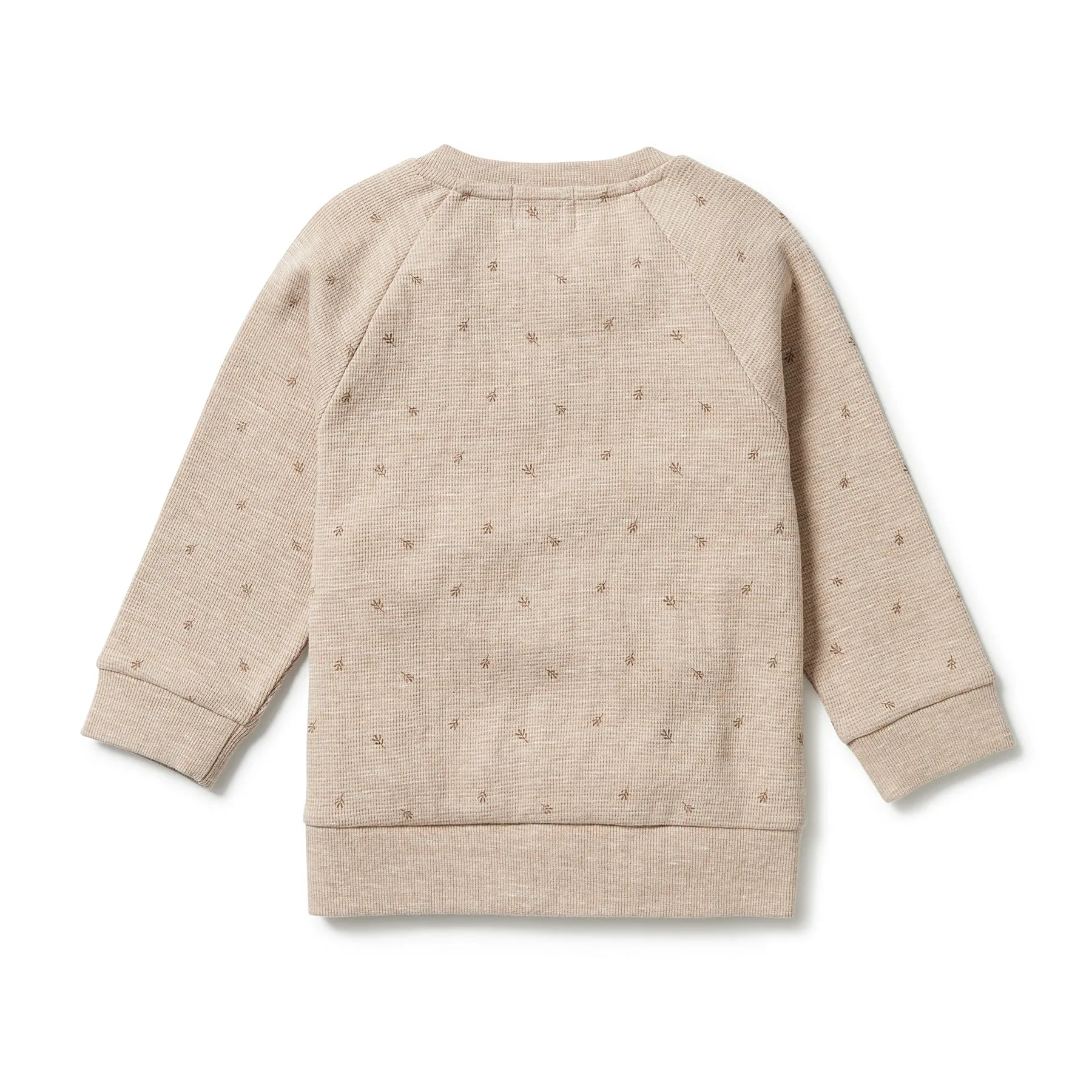 Organic Waffle Toddler Sweatshirt - Leaf Print