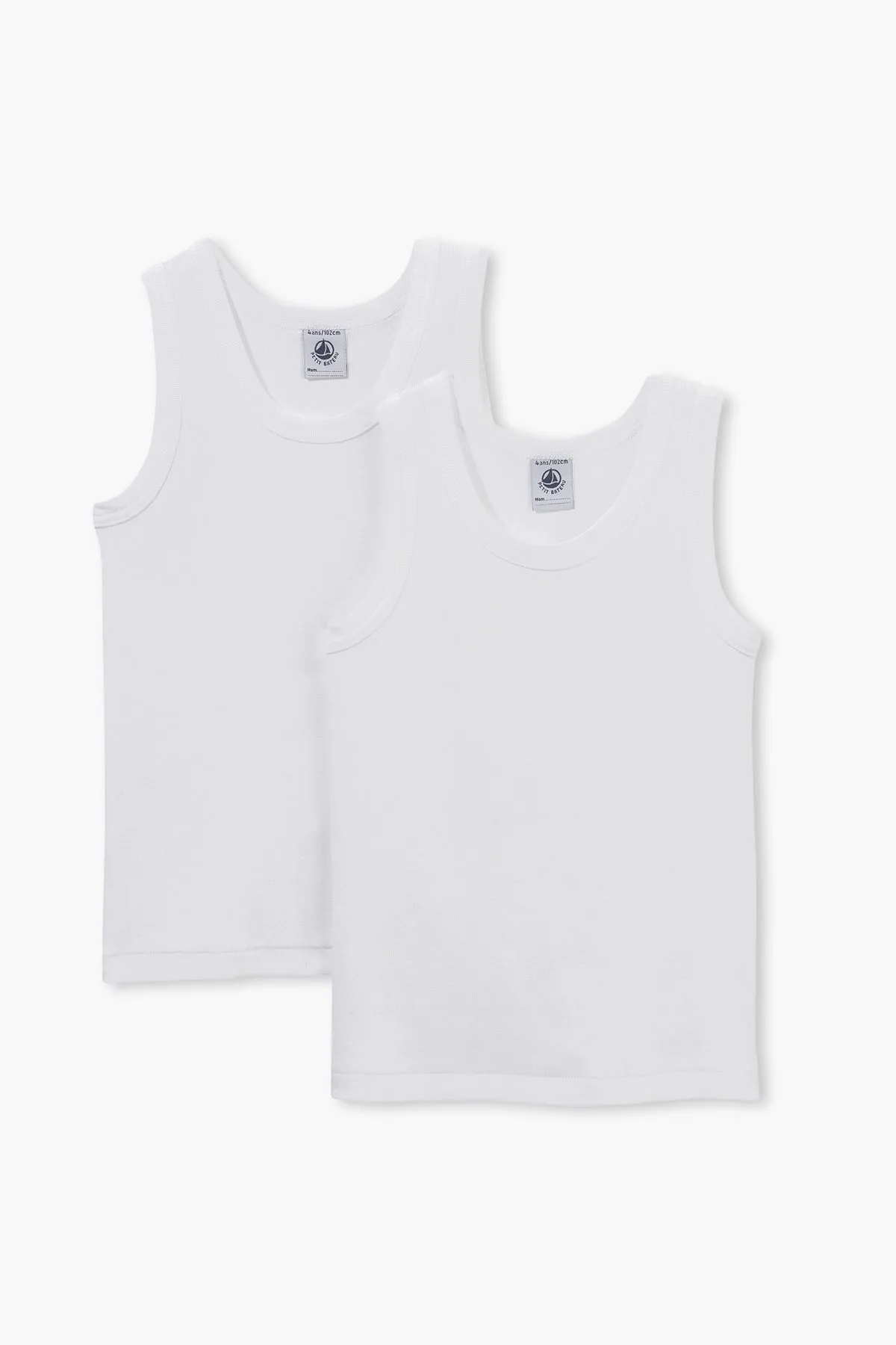 Petit Bateau 2-Pack Boys Sleeveless Undershirts