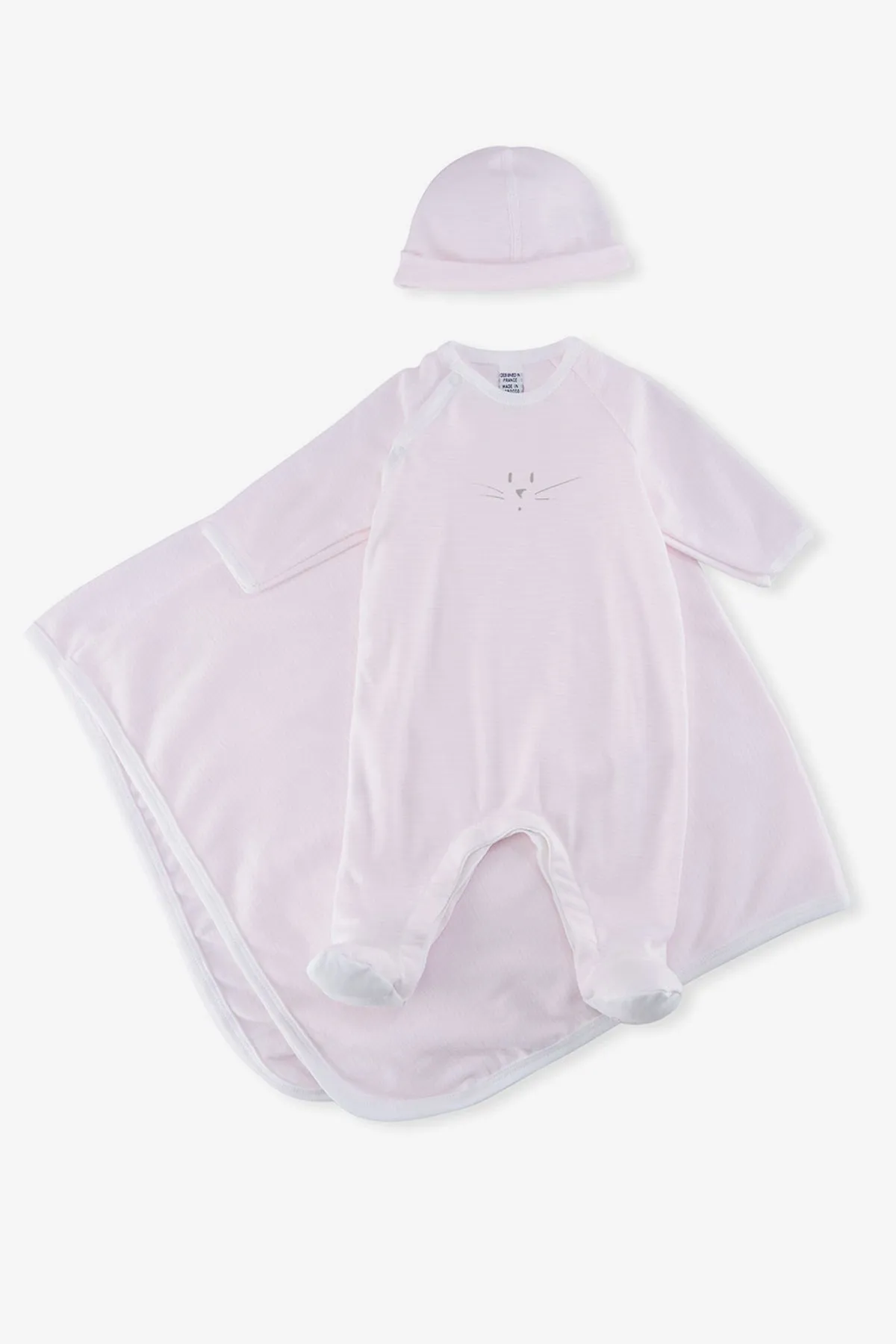 Petit Bateau 3-piece Milleraies Set - Pink