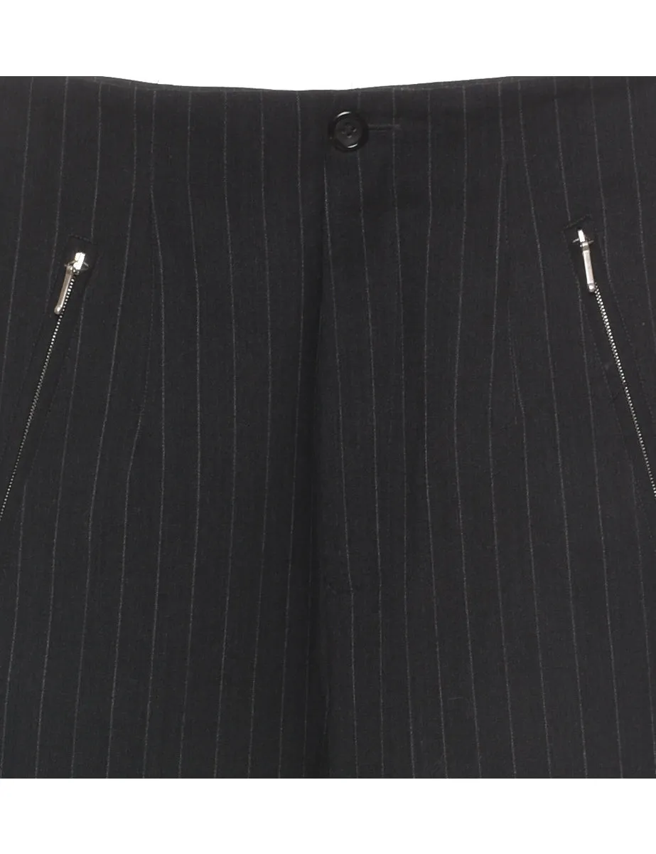 Pinstriped Dark Grey Trousers - W29 L26