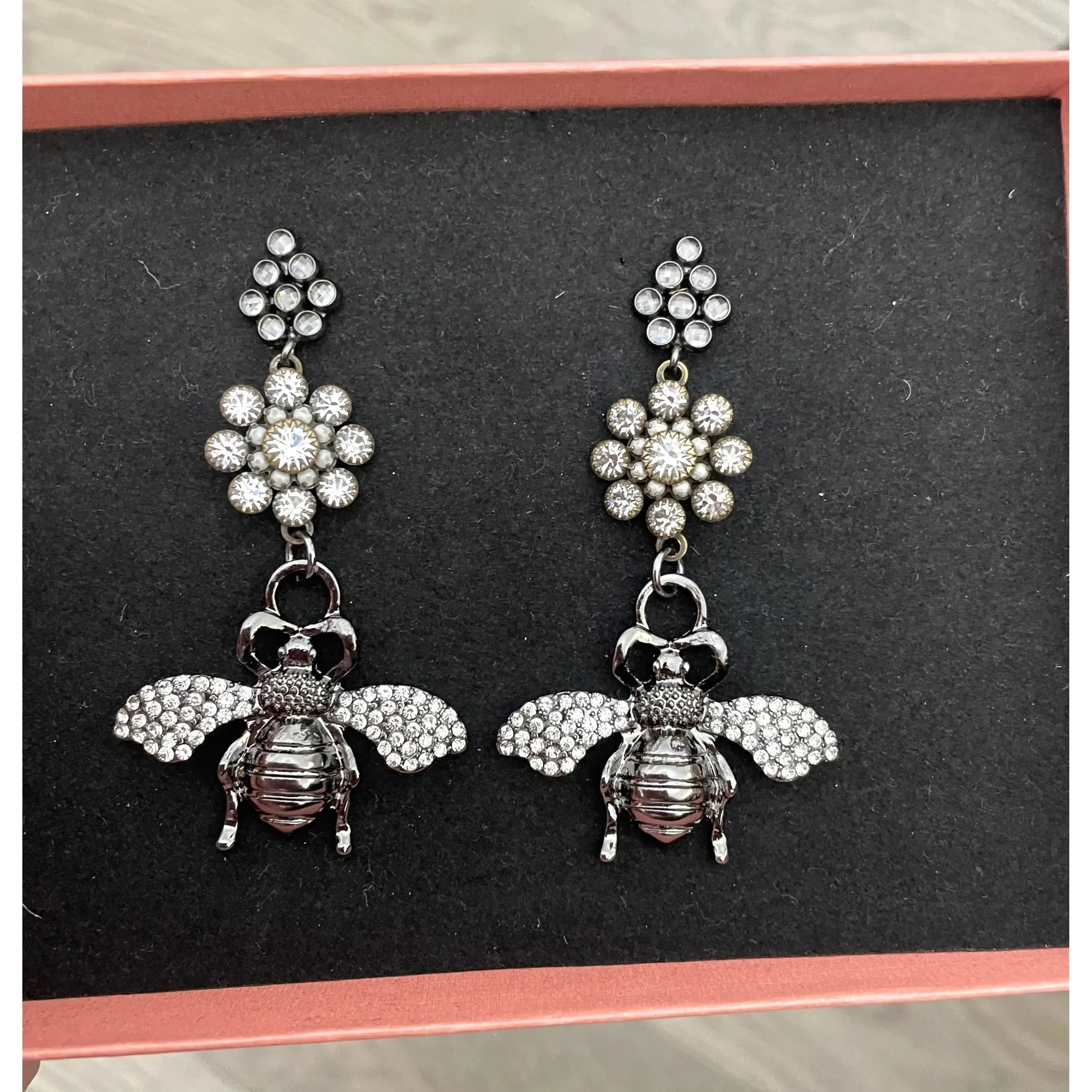 Queen Bee Swarovski Earrings - Black