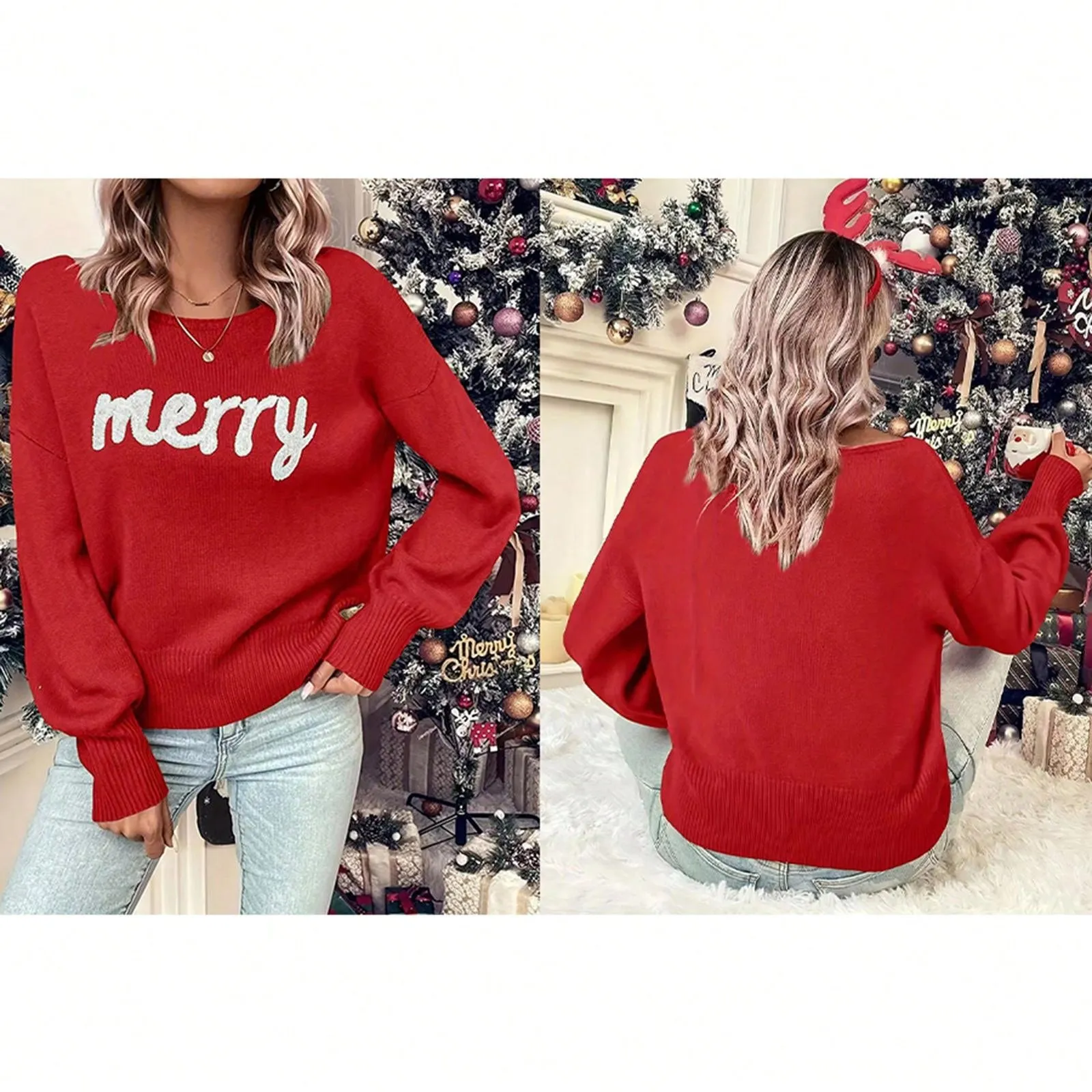 Red christmas sweaters women|Women Christmas Cute Sweaters