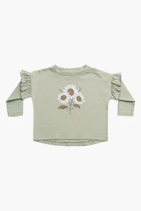 Rylee   Cru Ruffle Girls Tee - Bouquet