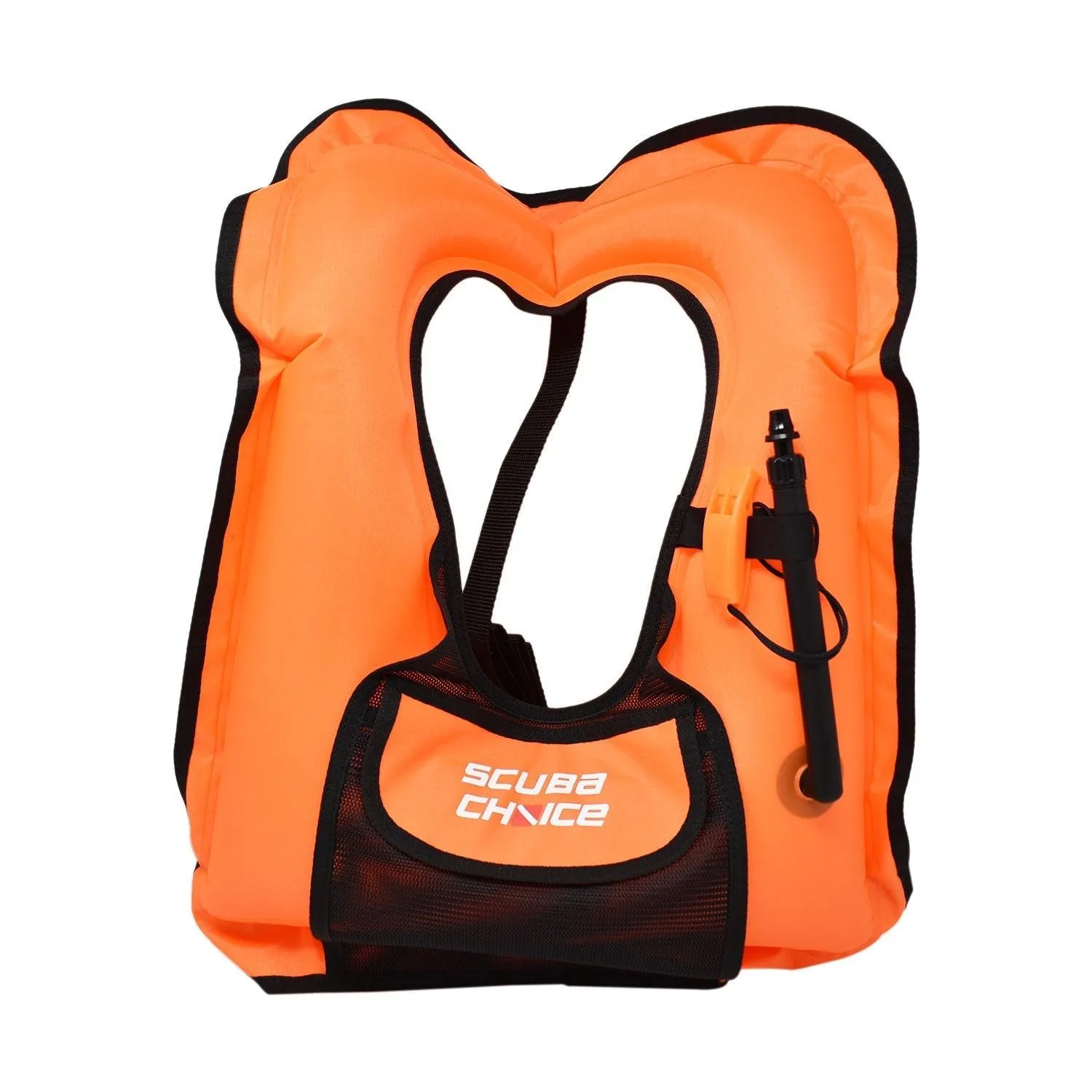 Scuba Choice Adult Orange Snorkel Vest With Front Pocket & Whistle