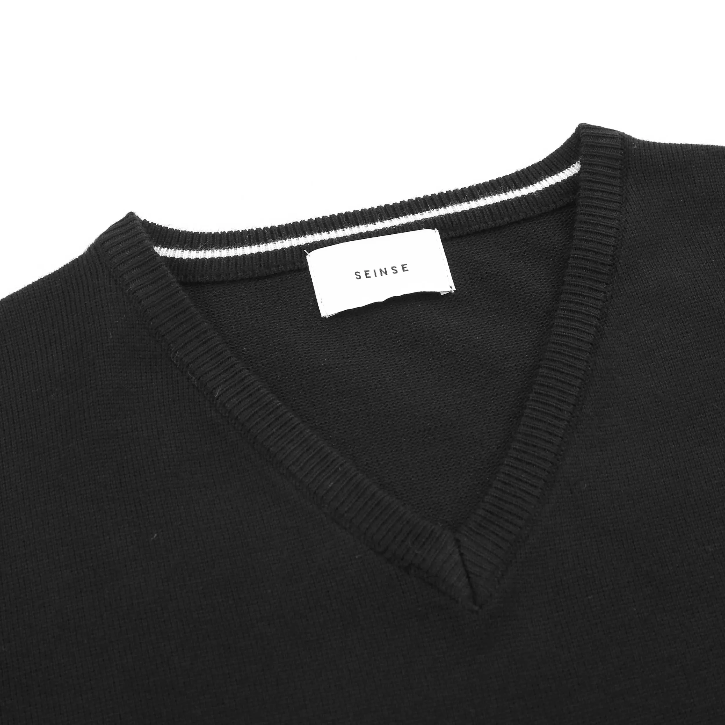 Seinse V Neck Knitwear in Black