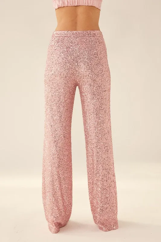 Sequin Straight Leg Pants-FINAL SALE