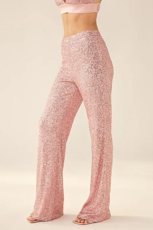 Sequin Straight Leg Pants-FINAL SALE