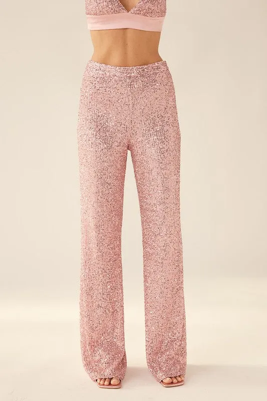 Sequin Straight Leg Pants-FINAL SALE