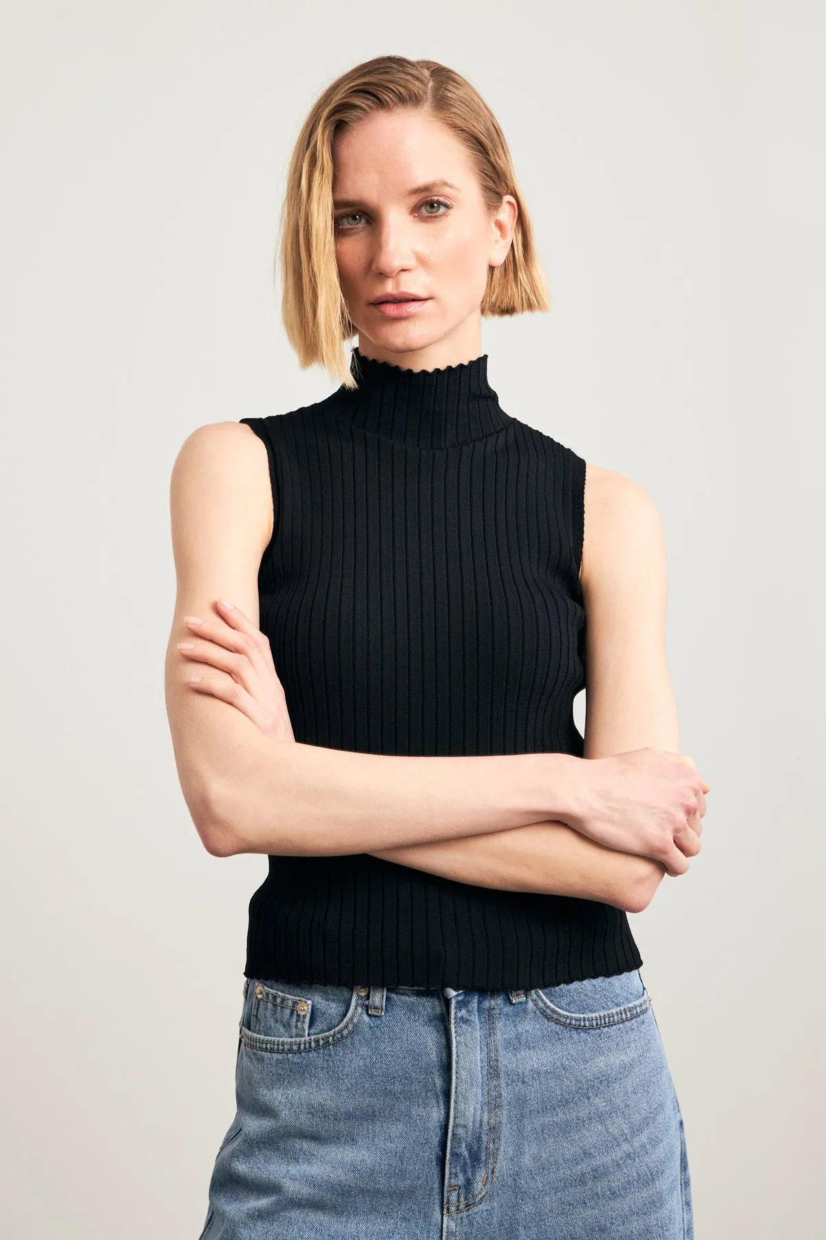 Setre Turtleneck Sleeveless Knitwear Black