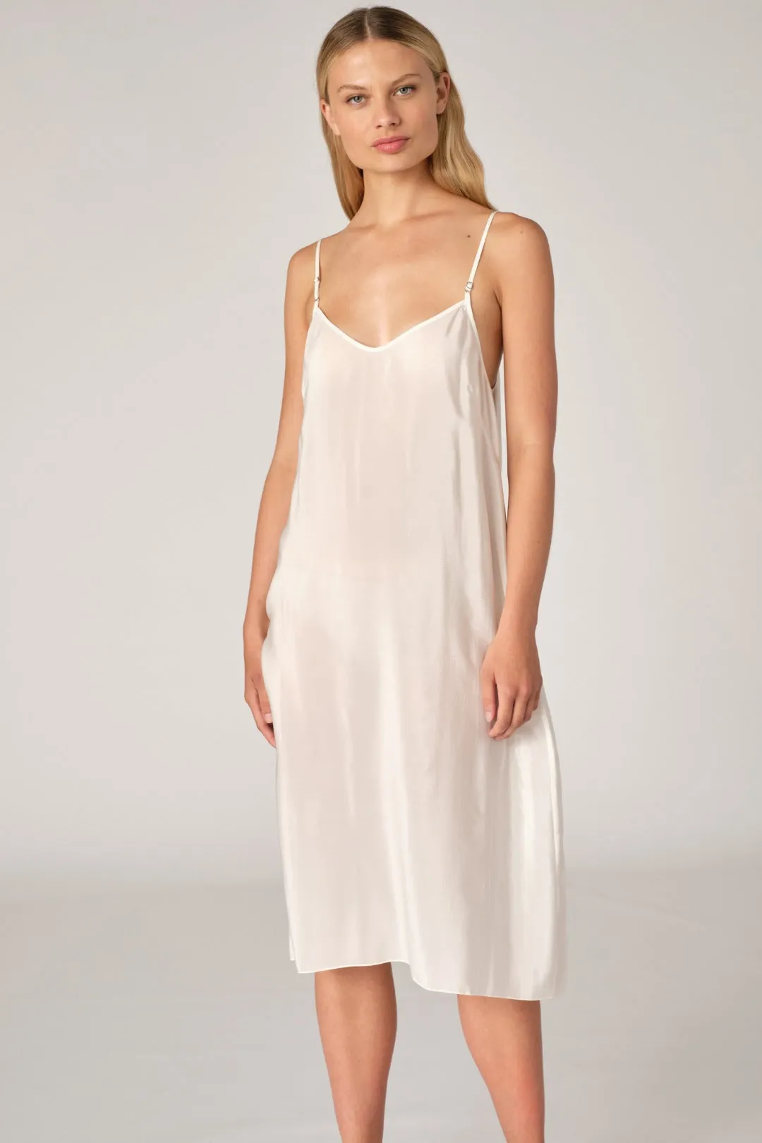 Silk Crepe Slip - White