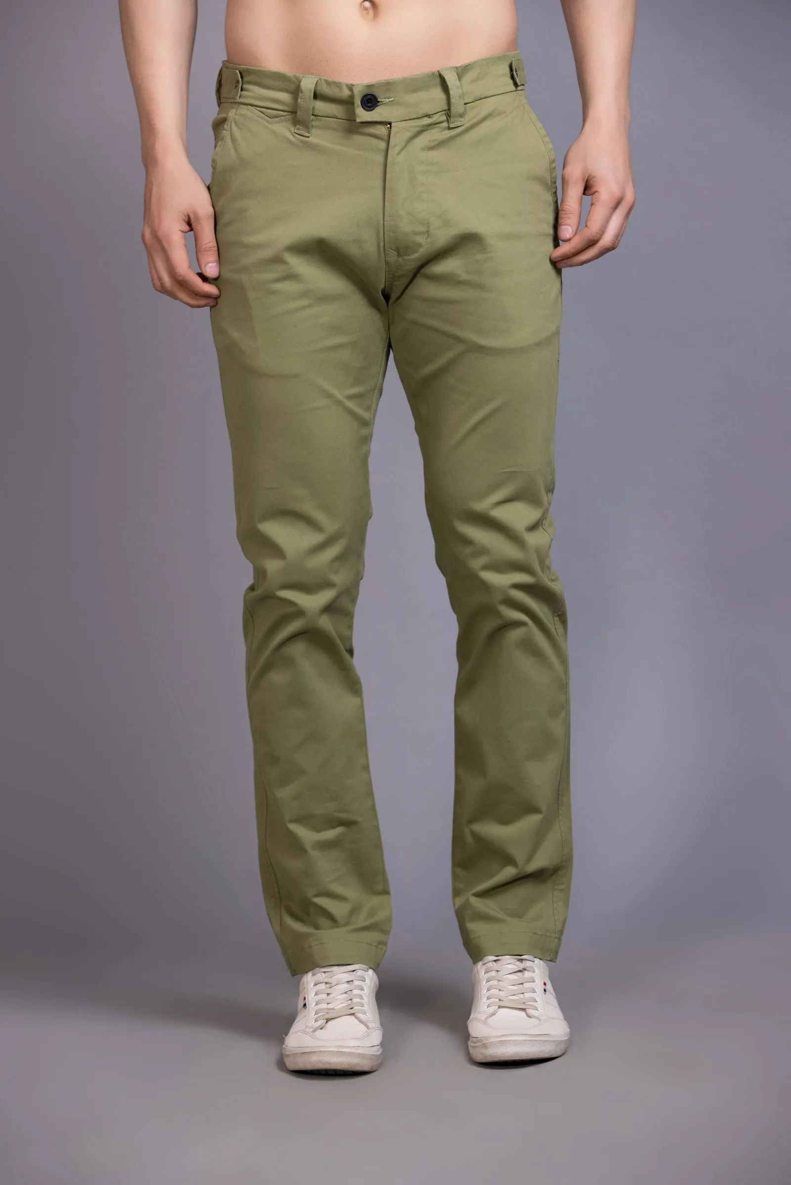 Slim fit cotton chinos-Green