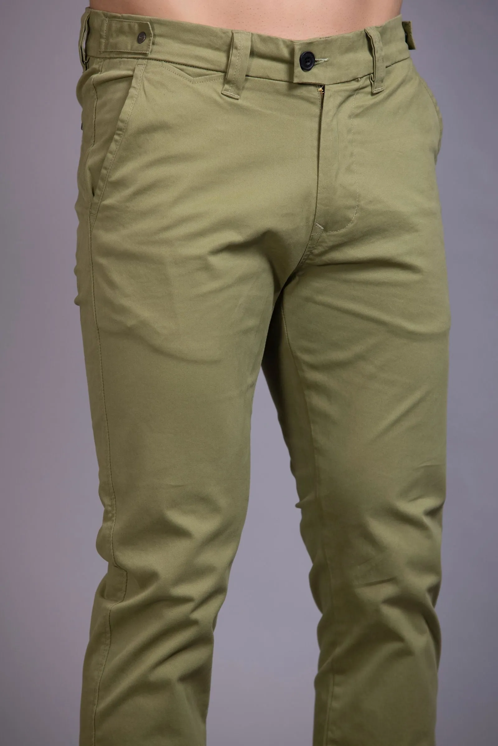 Slim fit cotton chinos-Green