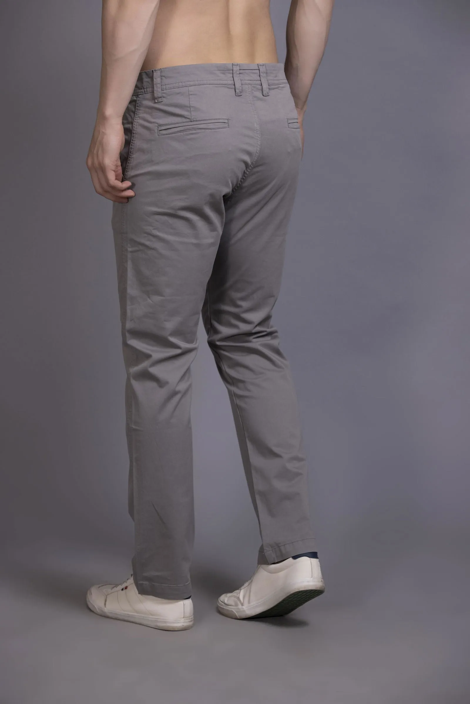 Slim fit cotton chinos-Light Grey