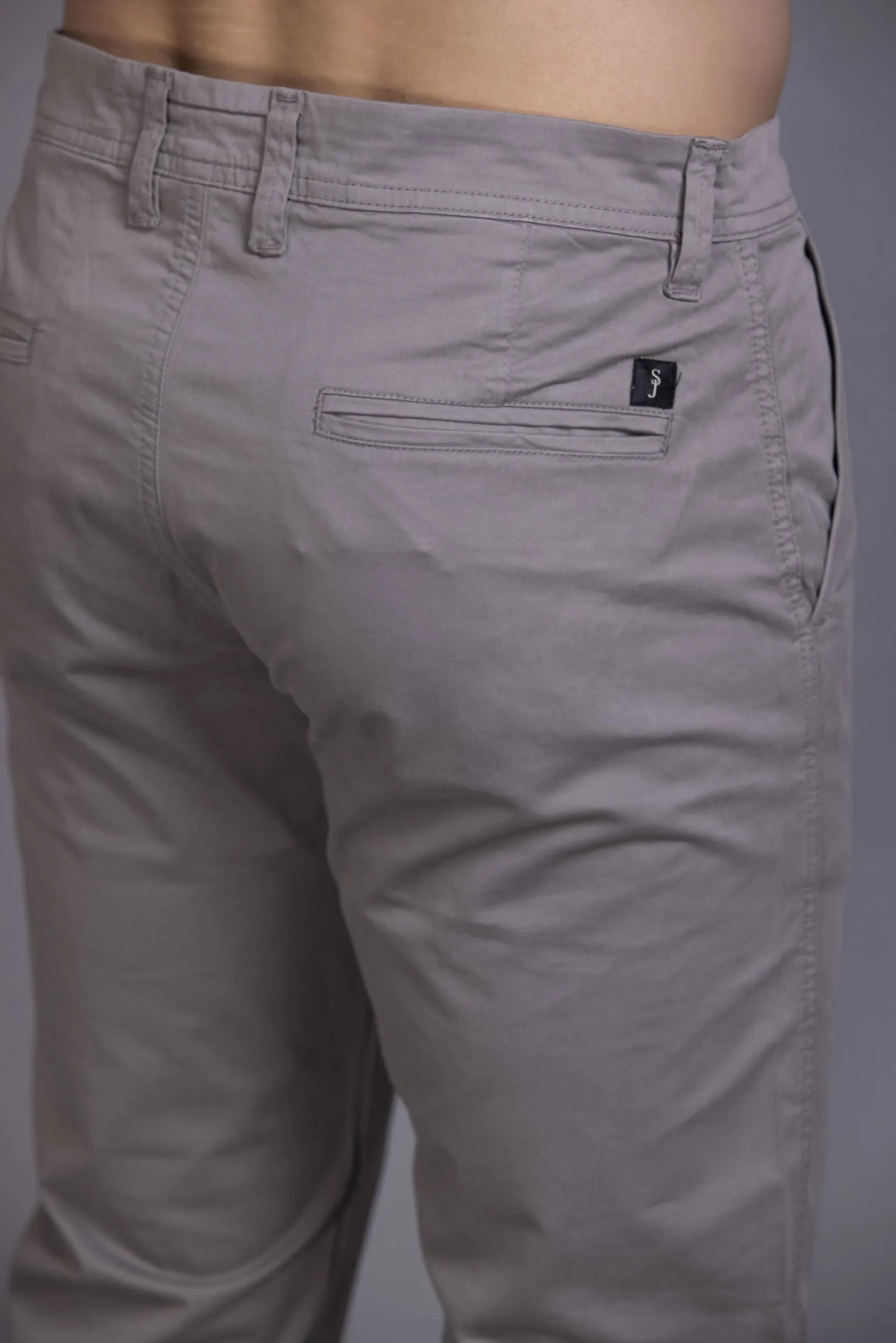 Slim fit cotton chinos-Light Grey