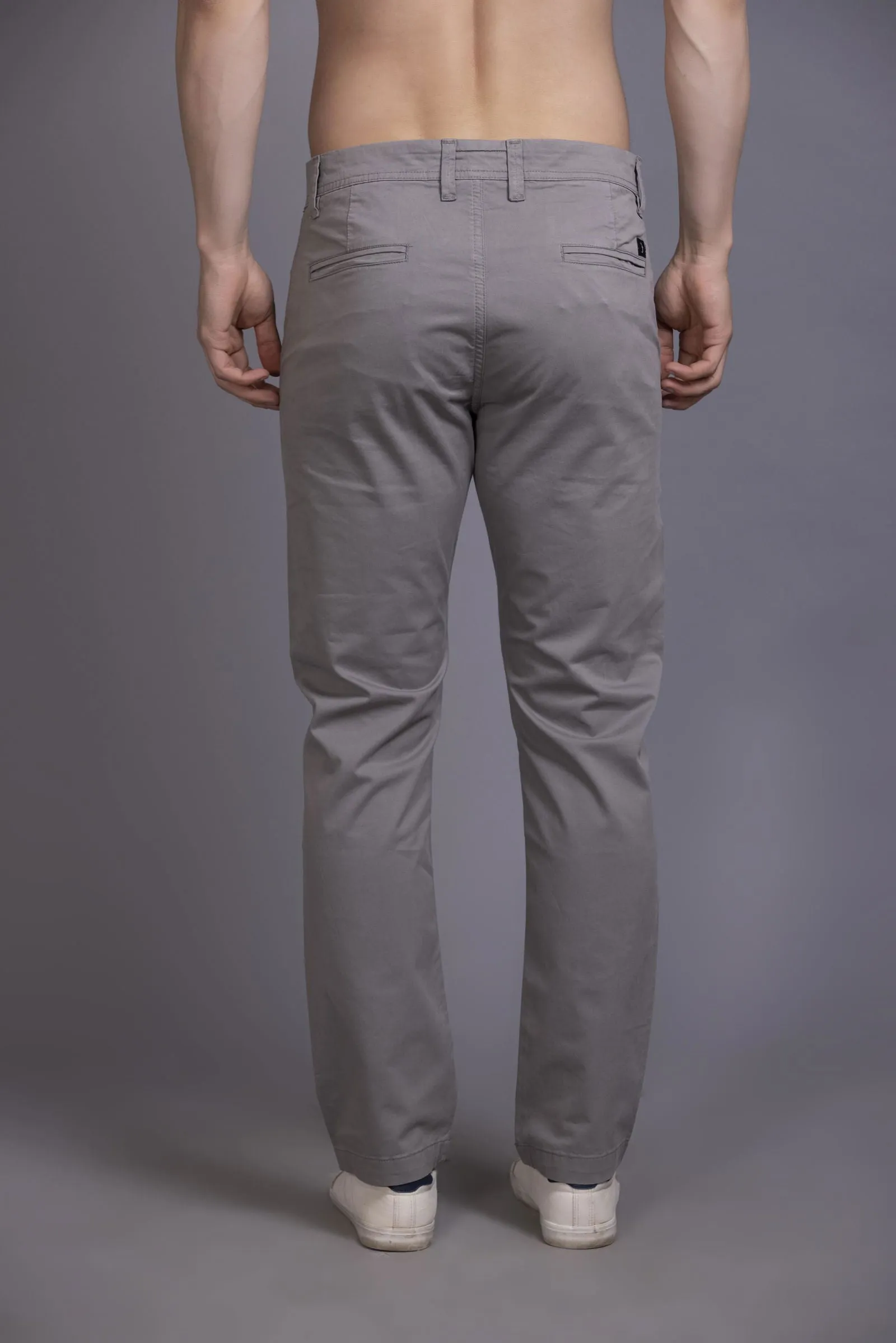 Slim fit cotton chinos-Light Grey