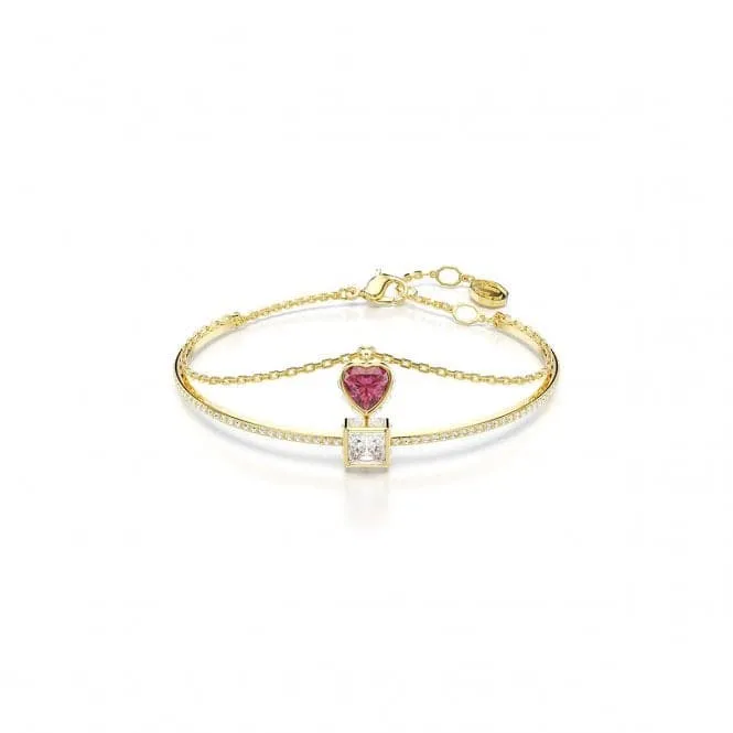 Stilla Red Heart Gold-tone Plated Bangle 5683835