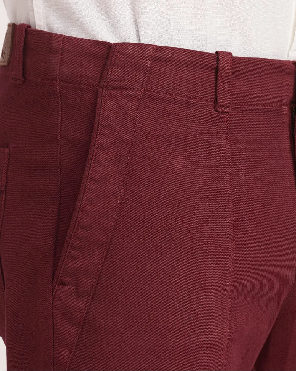 Straight Fit Garment Dyed Outdoor Chinos - Maroon