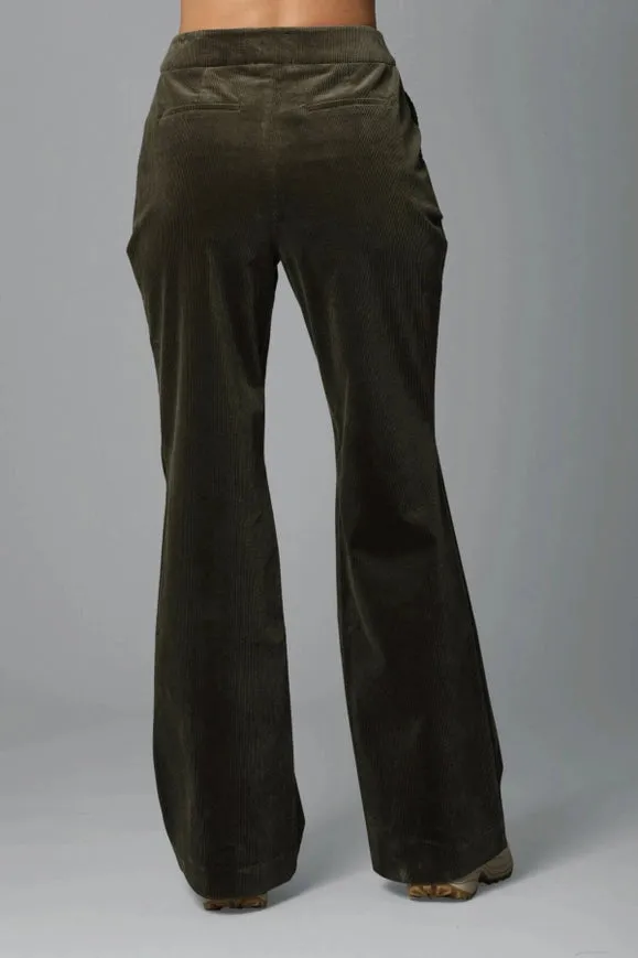 Stretch Corduroy Flare Trouser Spanish Moss