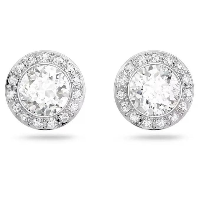 SWAROVSKI Angelic stud earrings 1081942, Round cut, White, Rhodium plated