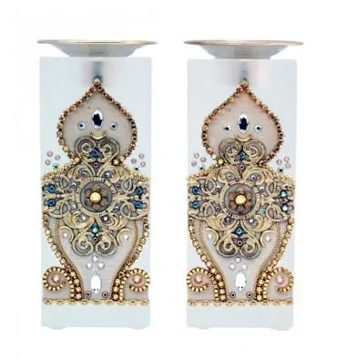 Swarovski Crystal Shabbat Candlesticks Sets