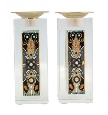 Swarovski Crystal Shabbat Candlesticks Sets